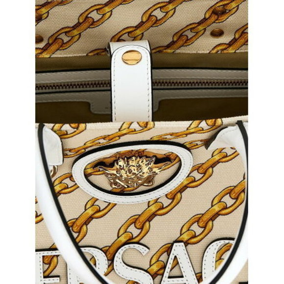 Versace Tote Bags Multicolor Small Chain Stripes La Medusa shopping bag - Picture 4 of 4